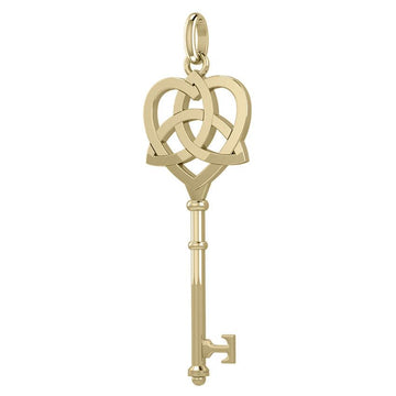 Celtic Heart Spiritual Enchantment Key Solid Gold Pendant GPD5708 - Jewelry